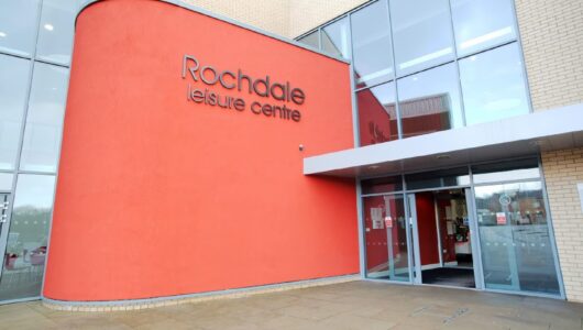 The entrance to Rochdale Leisure Centre