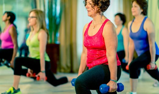 A bootcamp health and fitness class.