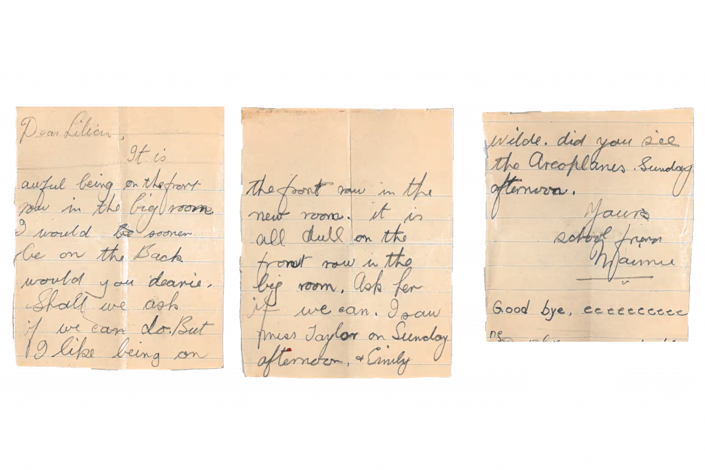 What's Changed? 26. Letter sent by a school friend to Lillian Coupe, date unknown
