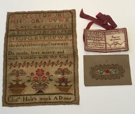 What's Changed? 29. Selection of hand-stitched sewing samplers, 1825-1940
