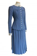 Mrs Dania’s wedding dress in RAF blue, 1941