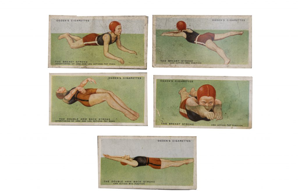 What's Changed? 62. Cigarette cards illustrated with different swimming strokes