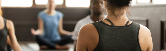 Yoga group exercise class