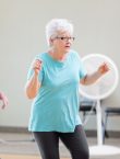 Senior women enjoying a dancing class
